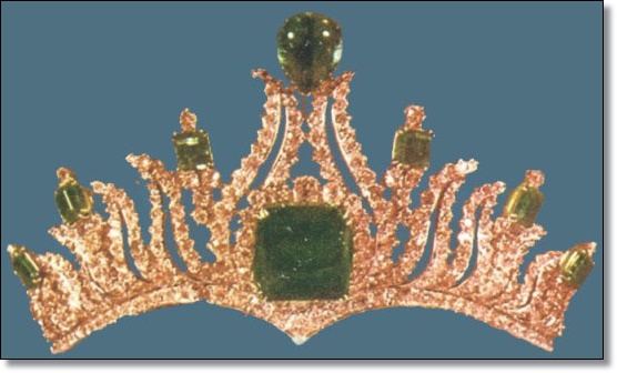 Princess Shams of Iran's Emerald Flame Tiara